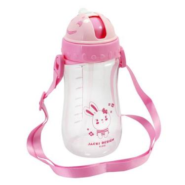 Imagem de Garrafa Squeeze Infantil Garrafinha Água Criança Menino Menina Canudo 