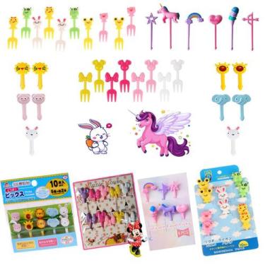 Imagem de Kit Garfinhos Palitinhos Infantis Para Petisco Frutas - 36pç - PromoGa