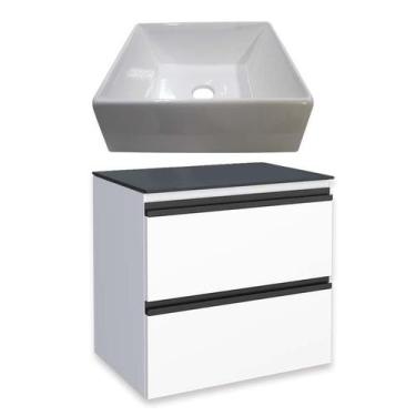 Imagem de Gabinete Para Banheiro com Cuba Prisma Gaia 60 Cozimax Branco