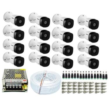 Imagem de Kit 16 Câmera Intelbras C/ Infravermelho 20m Vhc 1120 B + Assessórios