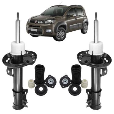 Imagem de Amortecedores Dianteiros Nakata Fiat Uno Sporting 2011 A 2015 + Kit Batente Axios