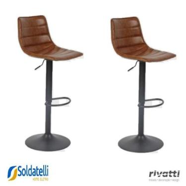 Imagem de Kit 2 Banquetas Barbacena Várias Cores - Rivatti, Marrom