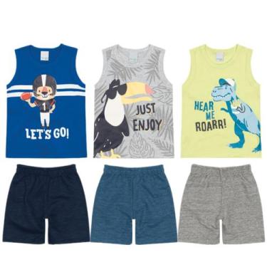 Imagem de Conjunto infantil regata malwee kids menino 4-6-8, Azul royal com mari