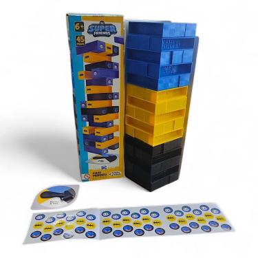 Imagem de Jogo de Estratégia Caiu Perdeu Batman 45 Peças Roleta Cartela de Adesivos Pais & Filhos