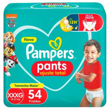 Imagem de Fralda Infantil Pampers Pants Ajuste Total Tamanho XXXG com 54 Fraldas