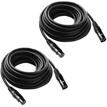 Imagem de Cabo DMX flexível de 15,2 m, JLPOW banhado a ouro 3 pinos sinal XLR macho para fêmea cabo DMX, melhor para iluminação de palco DJ luz parcial de luzes de cabeça movendo (embalagem com 2)