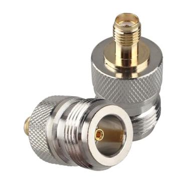 Imagem de Futheda 2 peças conector SMA fêmea para N fêmea SMA para adaptador de tomada coaxial tipo N cabo coaxial RF conversor banhado a ouro cobre para antena Wi-Fi de baixa perda, cabo de extensão,