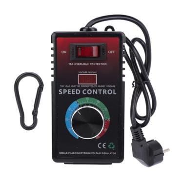 Imagem de Regulador de Velocidade Eletrônico, Controlador de Tensão Com Proteção contra Sobrecarga de 15A para Ventilador, Rebarbadora, Soprador, Dimmer de Luz, Aquecedor