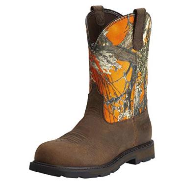 Imagem de Bota de trabalho masculina Ariat Groundbreaker com bico de aço, Marrom, 11.5