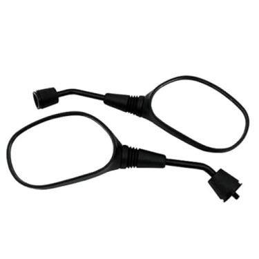 Imagem de MMG conjunto de espelhos ajustáveis de ajuste universal, 8 mm de fio RH/RH, preto plano, motocicleta scooter (4235)