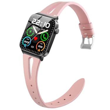 Imagem de Lamshaw Pulseira de relógio inteligente Donerton T50S, fina, vintage, de substituição para mulheres, homens, acessórios compatíveis com smartwatch Donerton T50S T50H de 4,7 cm / Uaue T50S 4,7 cm