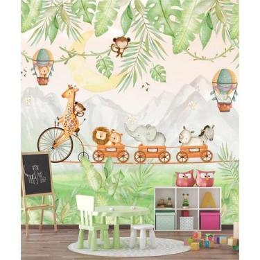 Imagem de Papel de Parede Infantil Animais e Bicicletas AL 26 - AloPapers, 3,50m