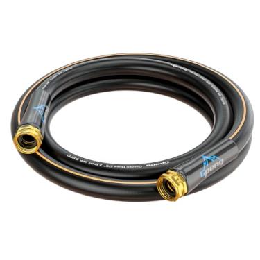 Imagem de Mangueira líder não expansível 3 m x 5/20.3 cm, mangueira de jardim curta, mangueira de água de borracha, resistente, sem torção, mangueira de jardim flexível com alça giratória, acessórios fêmea para