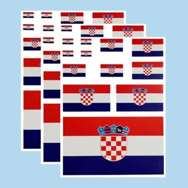 Imagem de Ruoming Ruoming Conjunto de adesivos da bandeira nacional, vários tamanhos, 3 folhas (Croácia)