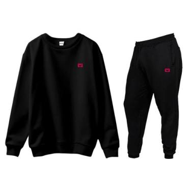 Imagem de Conjunto de Moletom Blusa Sem Capuz e Calça Jogger Siri - RELAXADO, Pr
