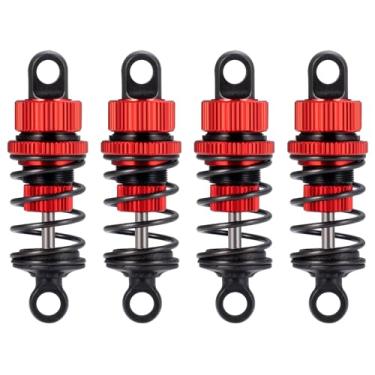 Imagem de MORFUM Amortecedor de alumínio RC dianteiro e traseiro preenchido a óleo 50 mm/52 mm conjunto de amortecedor ajustável compatível com Tamiya M03 M04 M05 M06 1:10 em estrada atualizações de carro peças
