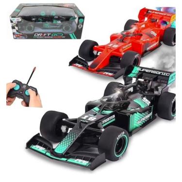 Imagem de Carrinho de Controle Remoto Recarregável Fórmula 1 Solta Fumaça Drift 
