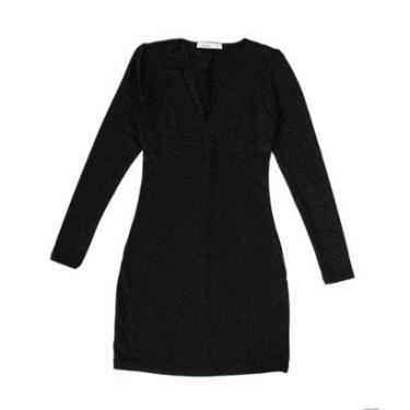 Imagem de Vestido Feminino Rovitex com Brilho Curto Preto-Feminino