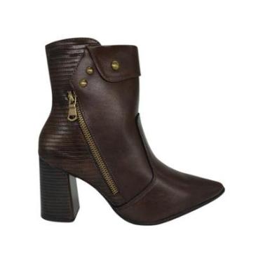 Imagem de Bota Feminina Cano Médio Bico Fino Salto Alto Ramarim 2558131-Feminino
