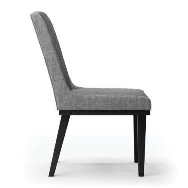 Imagem de Cadeira Sala De Jantar Base Madeira Preto Kit 6 Sofia Linho D03 - D'ro