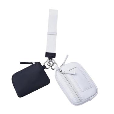 Imagem de Colaxi Carteira de punho de chaveiro Mull Men masculino Bolsa elegante Corrente prática Corrente pequena carteira com bolsa de chaveiro para férias Pesca de, Preto Cinza