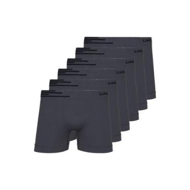 Imagem de Kit com 6 Cuecas Boxer Lupo 436-002, Cinza, M