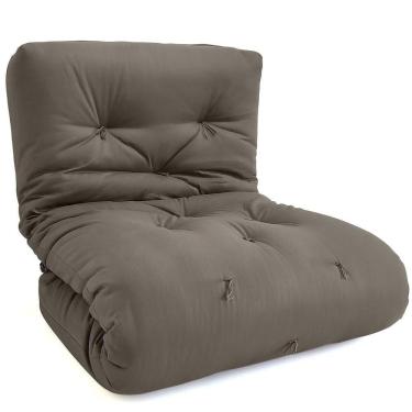 Imagem de Futon Solteiro Dobrável Oriental Confort Cinza