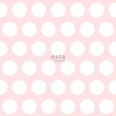 Imagem de Papel De Parede Infantil Little Bandits 128859 Rosa e Branco - Rolo Fe