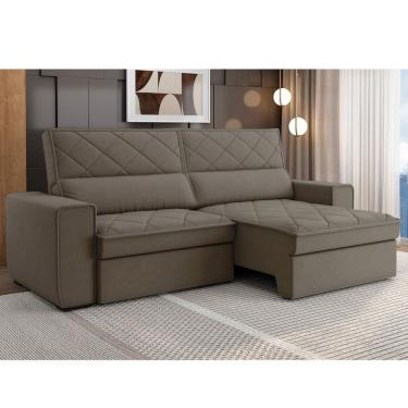 Imagem de Estofado Retratil e Reclinável 3 Lugares 207cm Viena Marrom