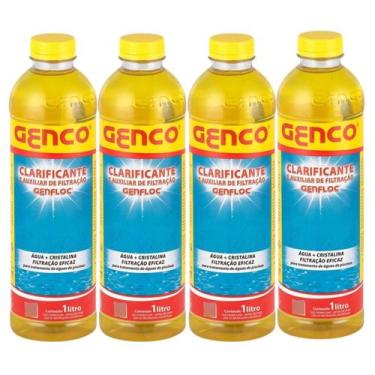 Imagem de Kit 4 Clarificante E Auxiliar De Filtração Genco Genfloc