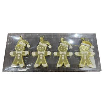 Imagem de Conjunto com 4 Biscoitos de 9cm Dourado para Árvore de Natal - Festive
