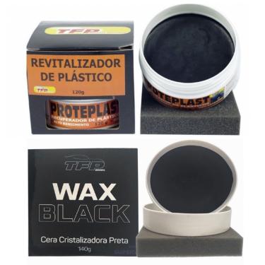 Imagem de Cera Wax Color Black Cristalizadora 140g Carro Cor Preto + Revitalizador de Plástico