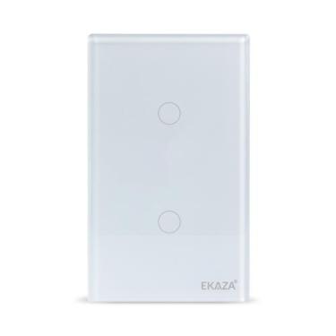 Imagem de Interruptor Inteligente Touch WIFI+BLE 2.5D, 2 Botoes Branco - Ekaza