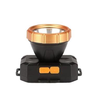 Imagem de Lanterna De Cabeça Longo Alcance USB Recarregável Camping Cor:Dourado 