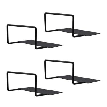 Imagem de Yuqim Pacote com 4 suportes de barra de retenção de colchão para evitar deslizamento, estabilizadores de colchão de metal, suporte para camas ajustáveis (preto)