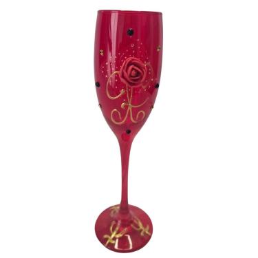 Imagem de Taça Pomba Gira Rosa Renda Champagne 180ml + Presente