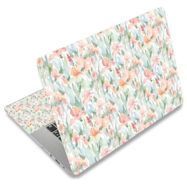 Imagem de Adesivo para laptop 12.1 13 13.3 14 15 15.6 polegadas Netbook adesivo decalque reutilizável universal para notebook PC arte personalizada protetor por AORTDES (AD-NEK-78 flores aquarela)