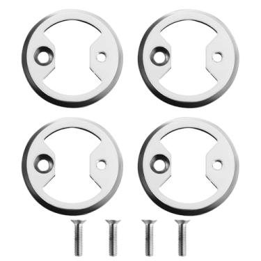 Imagem de 4 peças placa de pedal de titânio ti gravata borboleta fit ciclismo Pro MTB bicicleta pedal placa chuteiras para Wahoo SpeedPlay Comp Zero Aero Nano PCS (prateado)