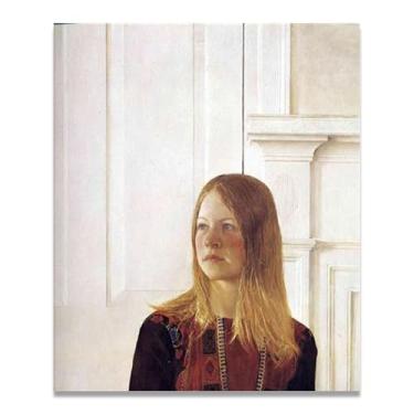 Imagem de LKXGRRSFG Impressão em tela Young Andrew Wyeth - Arte de realismo americano, pintura em aquarela e têmpera de ovo para decoração de casa 20 x 24 cm