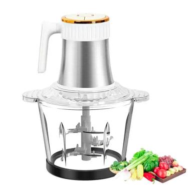 Imagem de Mini Processador Eletrico 4 Laminas 3 Litros Moedor de Carne Tritura Legumes Verdura Alimento Tempero Especiarias Restaurante Cozinha