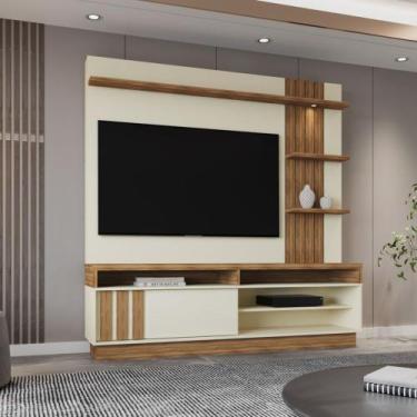 Imagem de Estante Painel Home para TV 55" Mariana Off White/Amêndoa- MABE MAGAZI
