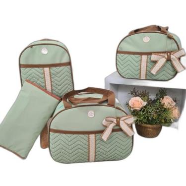 Imagem de Kit Bolsa Bebê Saída Maternidade Bege - Grande e Média - Mk Baby