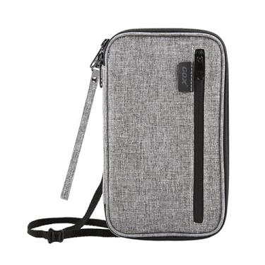 Imagem de Carteira de pescoço com bloqueio de RFID para passaporte familiar bolsa organizadora bolsa de viagem, Cinza, Continue