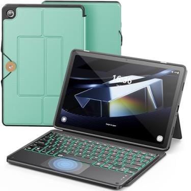 Imagem de INFILAND Capa de teclado para Samsung Galaxy Tab A9 Plus 5G com retroiluminação de 7 cores e trackpad de alta precisão, capa fina e portátil com teclado destacável para Tab A9 de 11 polegadas (05