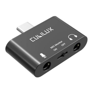 Imagem de Cubilux USB C to TRS Microphone Adapter with Monitoring Headphone Jack, Type C to 3.5mm Audio MIC Splitter for iPad 10 iPad Pro/Air 5 4/Mini 6 MacBook Samsung S23/S22/S21/S20 Tab S8/S7/S6 More