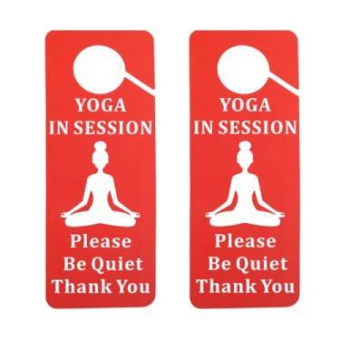Imagem de 2 peças, placa de suporte de porta não perturbe, sessão em andamento, silenciosa, por favor, ioga em sessão para escritório e casa (fique quieto)