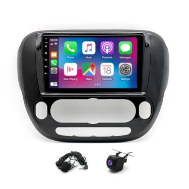 Imagem de Rádio estéreo automotivo para Kia Soul 2013-2019 com Carplay/Android Auto, tela sensível ao toque IPS de 9 polegadas, Android 13, rádio veicular com navegação GPS, Bluetooth, WiFi, câmera de backup