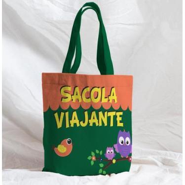 Imagem de Bolsa Sacola Artesanal de Tecido Viajante Escola Coruja - Core Decore