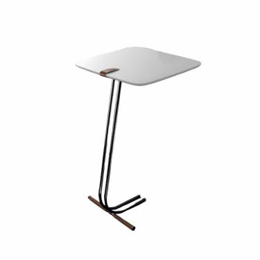 Imagem de Mesa De Apoio Bandeja Branca Base Preta