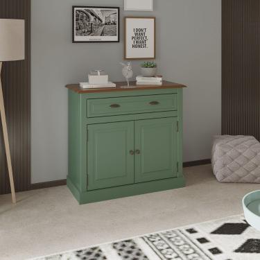 Imagem de Balcão Buffet Aparador 2 Portas 1 Gaveta Verde Farm House